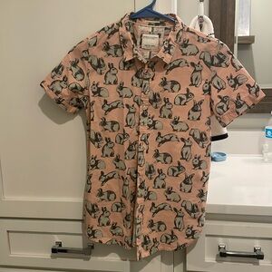 Button down Easter shirt with bunnies.